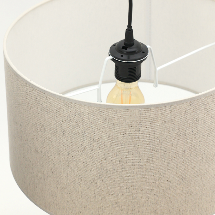 LUCETTA - Abat-jour beige réversible en lin - Ø38 cm