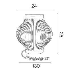 ONION lampe de table gris cendre, Style bohème chic minimaliste moderne, image dimensions produit