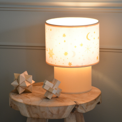 GALILEE - Lampe de table enfant à motif étoiles - Ø17 cm