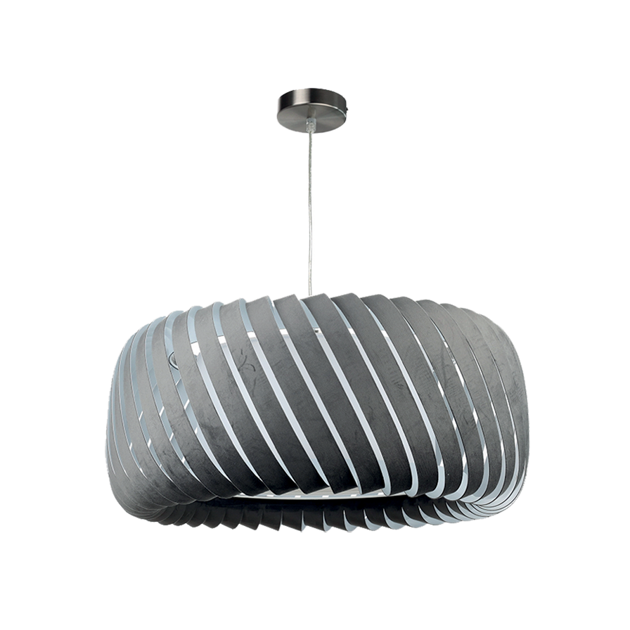 CLYDE suspension anthracite en velours style Bohème Chic Transitionnel Moderne, image produit.