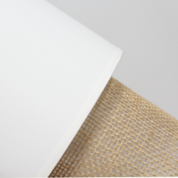 TABATA - lampe de table coton blanc écru et sisal naturel - Ø17 cm