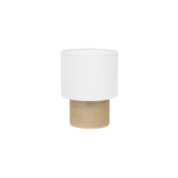 TABATA - lampe de table coton blanc écru et sisal naturel - Ø17 cm