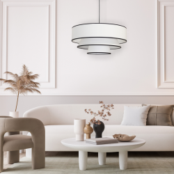 Luminaire suspendu au plafond KATIE en coton blanc, parfaite pour salon, salle à manger ou chambre