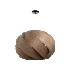 FRED - Suspension bois en lamelles de chêne foncé – Ø52 cm