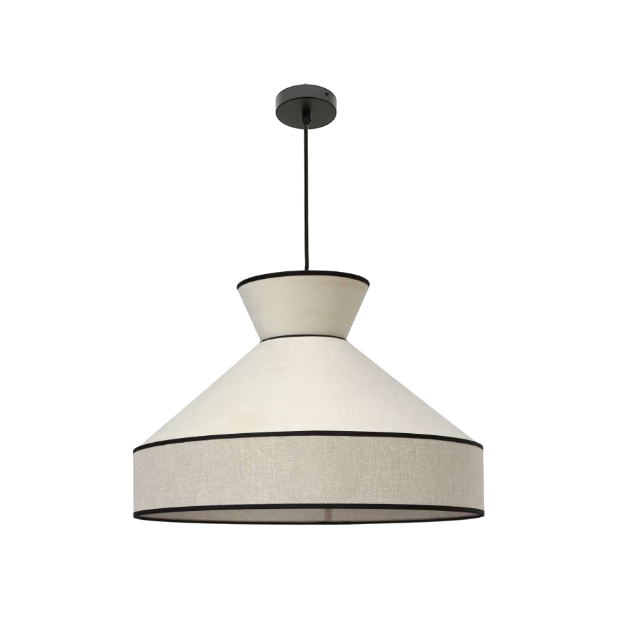 Suspension GATSBY en velours blanc et doré, un luminaire élégant et raffiné pour une décoration chic.