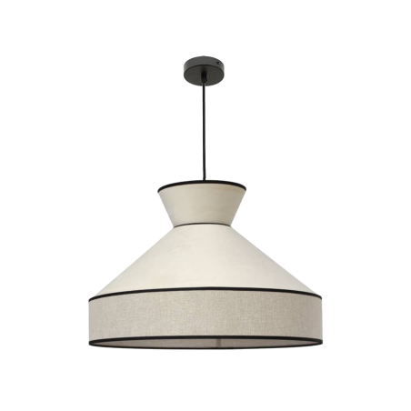 Suspension GATSBY en velours blanc et doré, un luminaire élégant et raffiné pour une décoration chic.