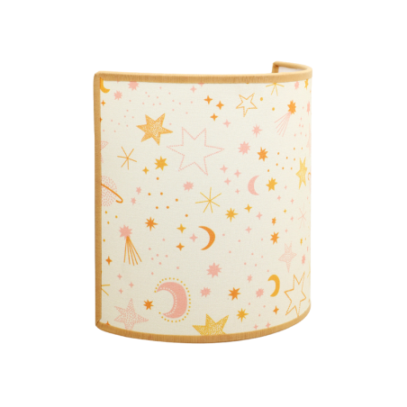 Applique lampe murale GALILEE, diffusant une lumière douce et magique grâce à ses motifs étoilés, galactiques.