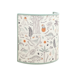 Applique lampe murale Casper, avec illustrations jurassique et dinosaures colorés, parfaite pour une chambre d’enfant.