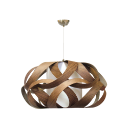 Suspension en bois de noyer KIM, design haut de gamme avec structure entrelacée et ajourée ｜ Sinaya luminaires