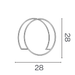 Dessin Technique de l'applique murale CIRCLE en rotin naturel tressé ｜ Sinaya luminaires