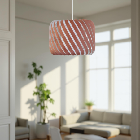 Suspension en velours rose ajouré design moderne contemporain - Sinaya luminaires