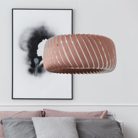 Suspension en velours rose rouge Collection CLYDE luminaires au design moderne et contemporain