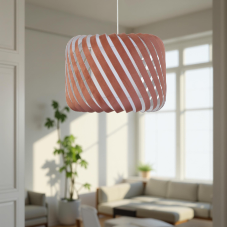 Suspension en velours rose ajouré design moderne contemporain - Sinaya luminaires