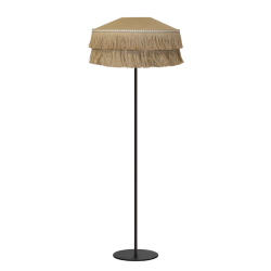 Lampadaire décoratif en sisal et jute double frange, bandeau tissé | Sinaya luminaires