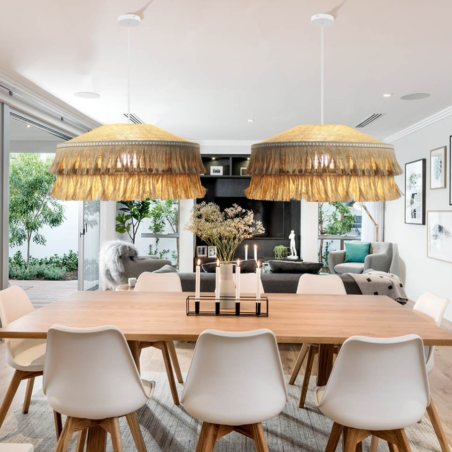 Suspension à franges décoration d'intérieur naturel chic - Sinaya luminaires