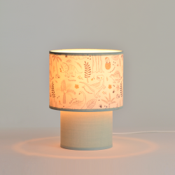 CASPER - Lampe de table enfant à motif dinosaure en coton et viscose - Ø17 cm