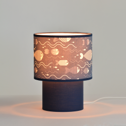 MAURICE - Lampe de table enfant à motif océan - Ø17 cm
